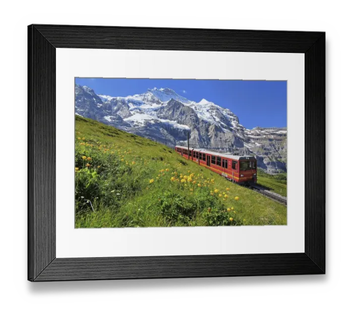 Framed Print : Jungfrau Railway at Kleine Scheidegg in front of the Jungfrau-Massif