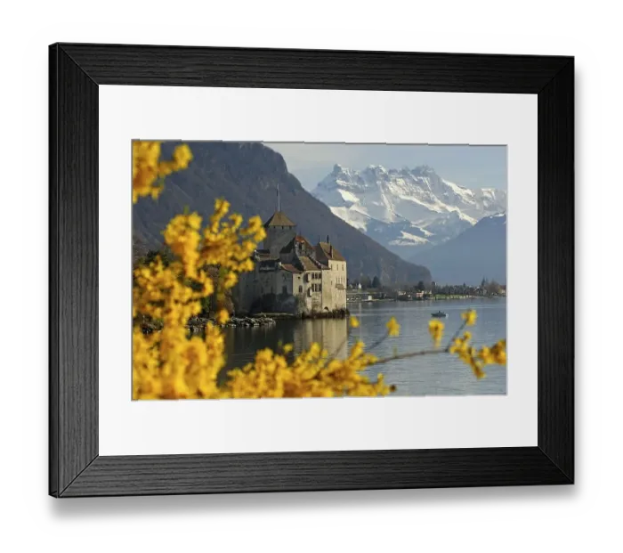 Framed Print : Castle Chillon at Lake Geneva near Montreux