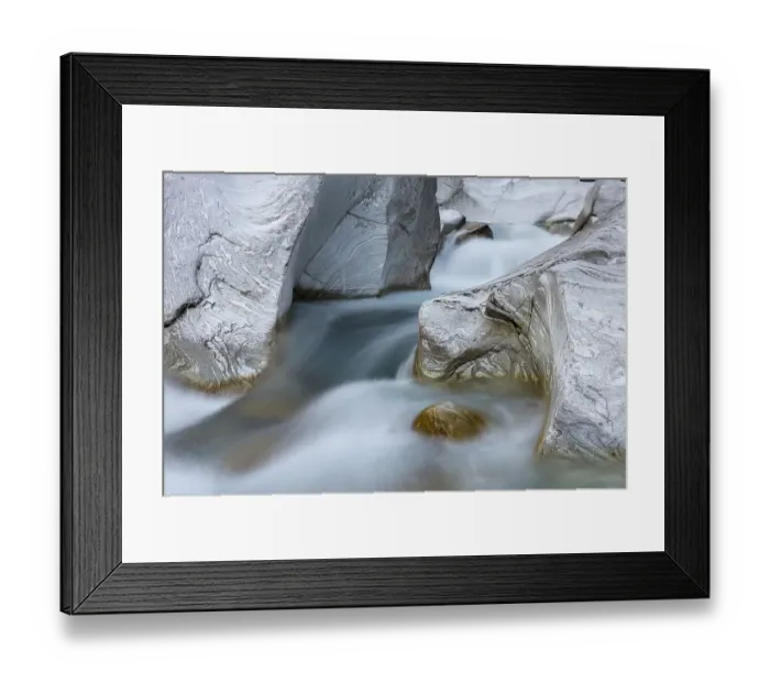 Framed Print : The Verzasca mountain river, rocky landscape