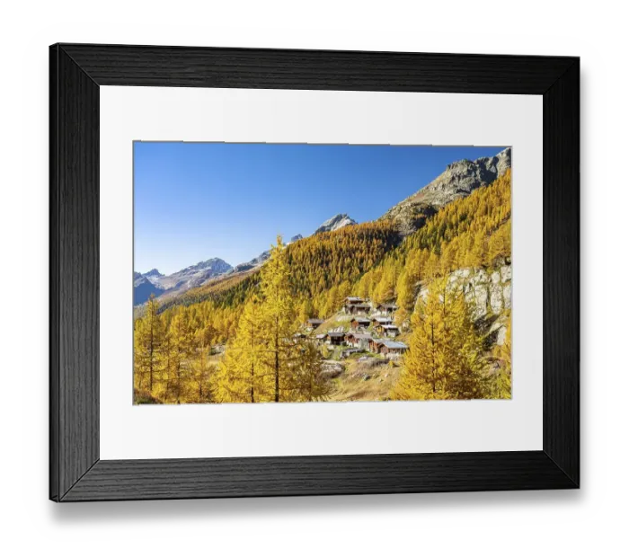 Framed Print : Alpine huts on the Fafleralp, Loetschental