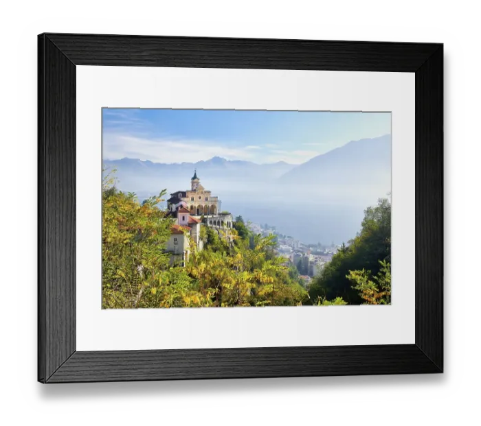 Framed Print : Pilgrimage Church of Madonna del Sasso on Lake Maggiore