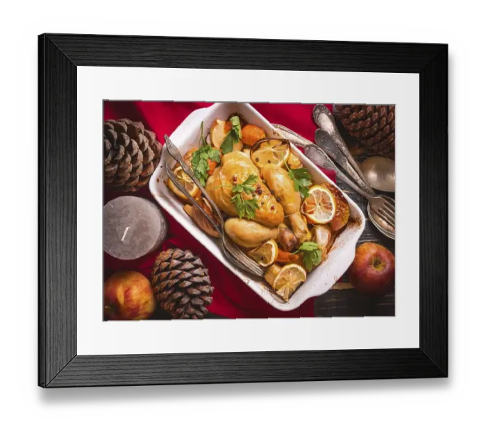 Framed Print : Roasted chicken. Christmas food Framed Print : Roasted chicken. Christmas food