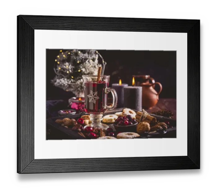 Framed Print : Mulled wine with cranberry and spices