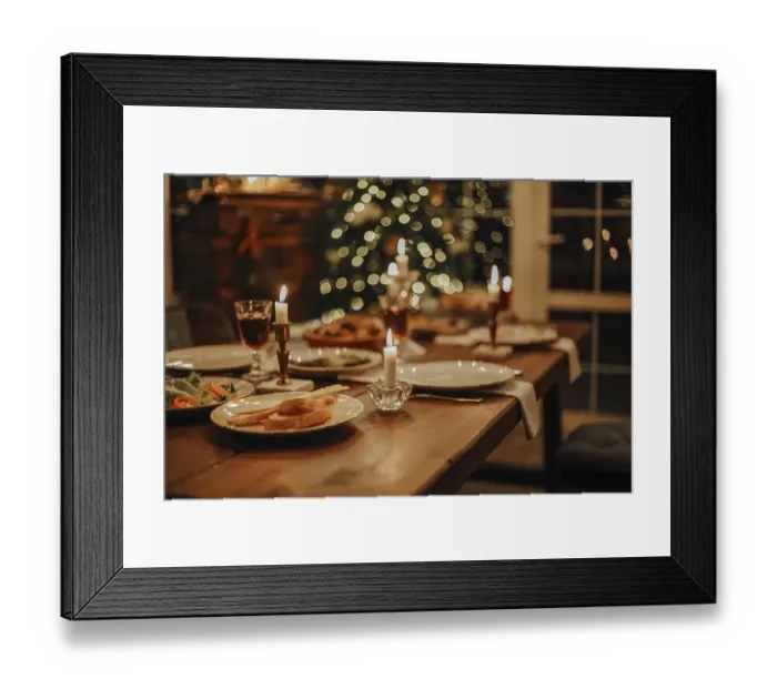 Framed Print : Christmas dinner. The Christmas table is served with a duck