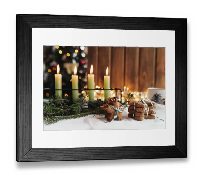 Framed Print : Christmas decorations with candles Framed Print : Christmas decorations with candles