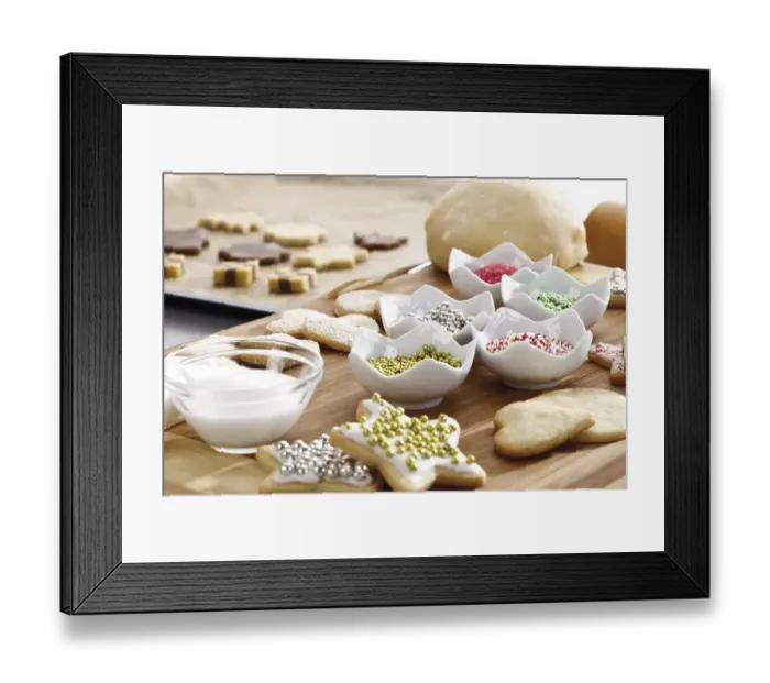 Framed Print : Christmas bakery, baking scene with shortcrust pastry