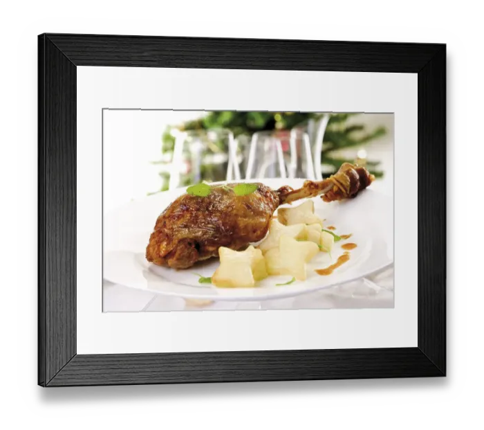 Framed Print : Roast goose-leg and kohlrabi stars Framed Print : Roast goose-leg and kohlrabi stars