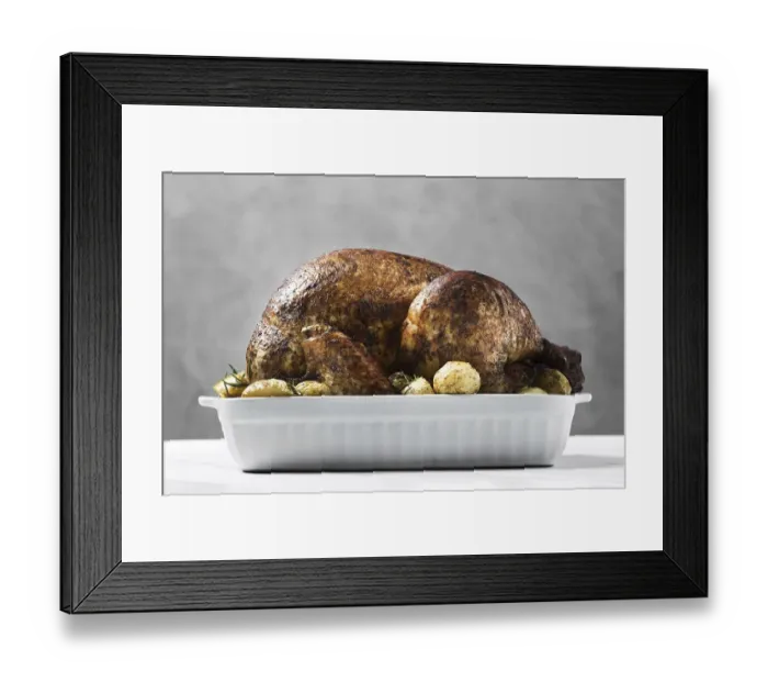 Framed Print : Delicious roasted turkey tray