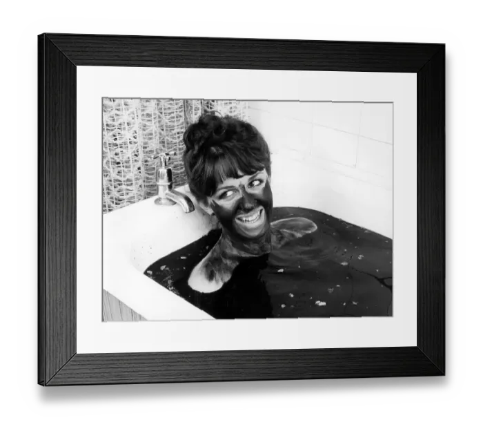 Framed Print : Woman bathing in mud, England, Great Britain Framed Print : Woman bathing in mud, England, Great Britain