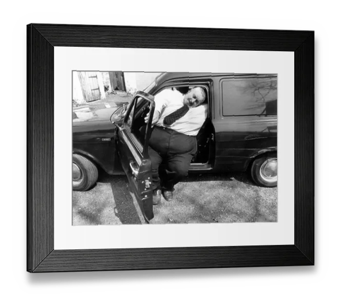 Framed Print : Big man in the car, England, Great Britain