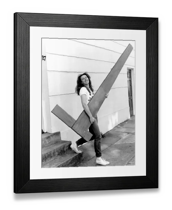 Framed Print : Woman with large ruler, England, Great Britain