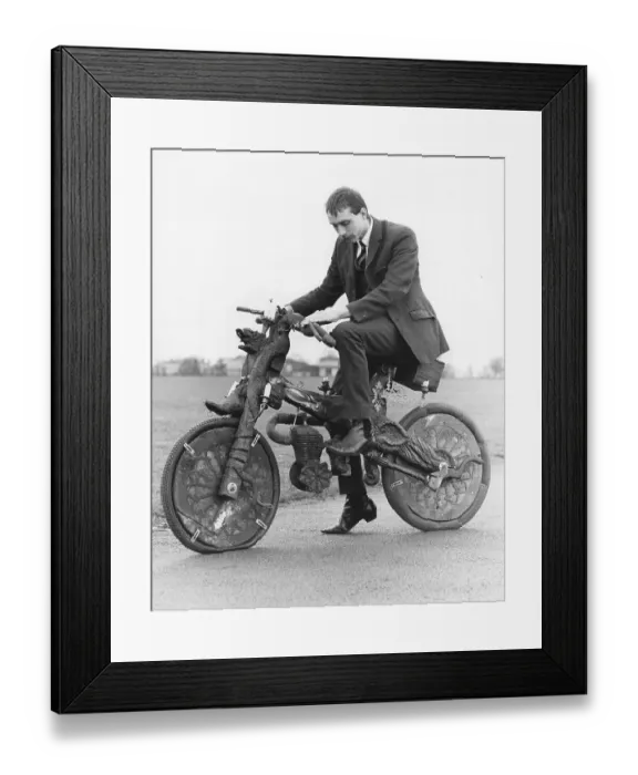 Framed Print : Man on a strange bicycle, England, Great Britain Framed Print : Man on a strange bicycle, England, Great Britain
