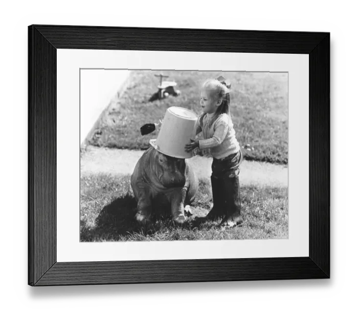 Framed Print : Little river horse and girl, England
