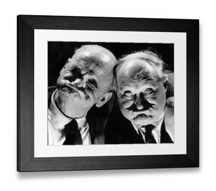 Framed Print : Two old men cutting grimaces, portraits Framed Print : Two old men cutting grimaces, portraits