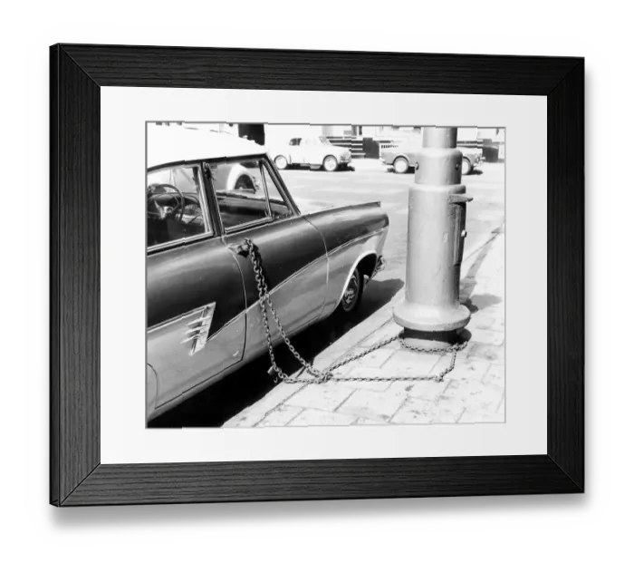 Framed Print : Chained Car, Mexico City, Mexico City