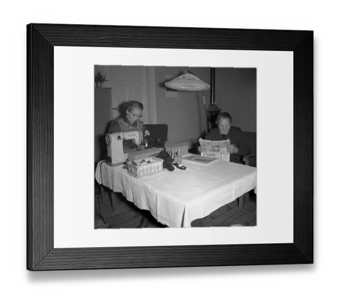 Framed Print : Two women sitting at the table Framed Print : Two women sitting at the table