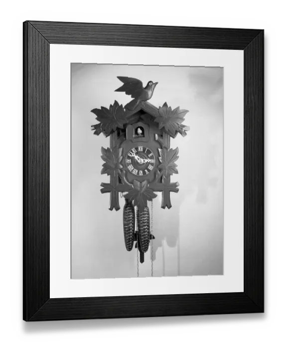 Framed Print : Cuckoo clock, 1955, Black Forest, Germany, Europe