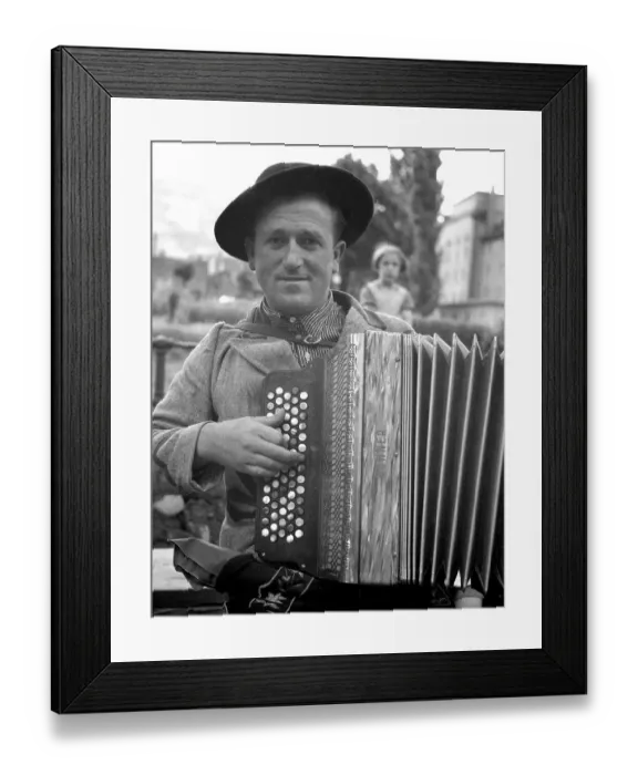 Framed Print : Accordionist, Freiburg and surroundings ca