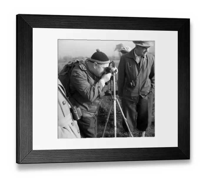 Framed Print : Men photographing with tripod around 1950 Framed Print : Men photographing with tripod around 1950