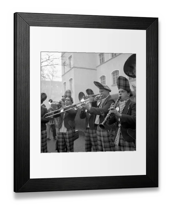 Framed Print : Brass band in uniform clothes, carnival Framed Print : Brass band in uniform clothes, carnival