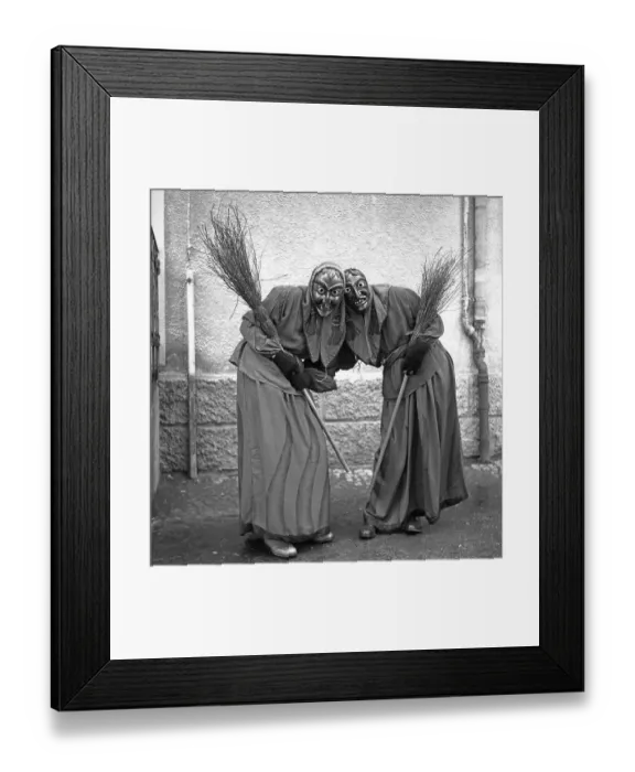 Framed Print : Witches with broom in hand, carnival