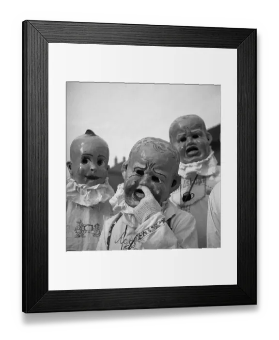 Framed Print : People with baby masks, carnival Framed Print : People with baby masks, carnival