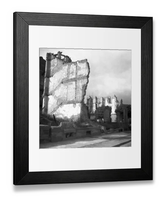 Framed Print : Residential buildings, ruins in Freiburg