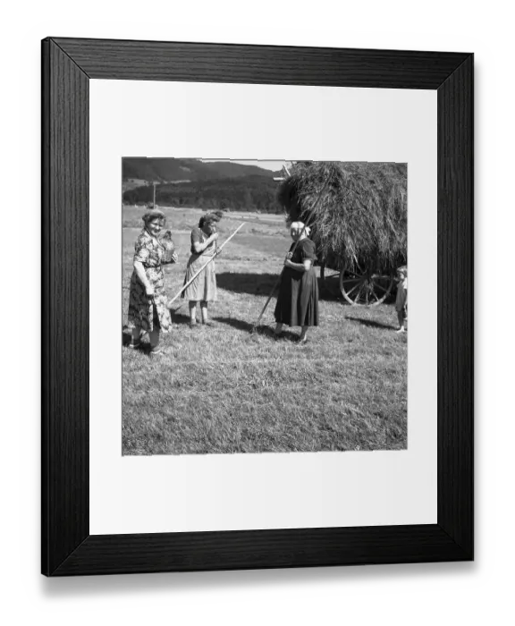 Framed Print : Woman giving water to field workers, ca Framed Print : Woman giving water to field workers, ca