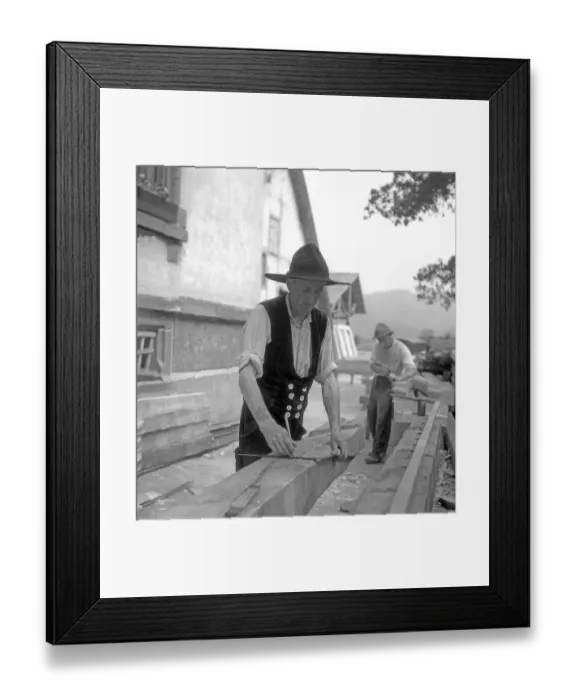 Framed Print : Artisan drawing in the dimensions