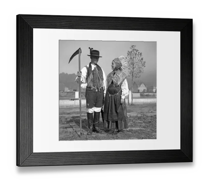 Framed Print : Couple in traditional costumes Framed Print : Couple in traditional costumes