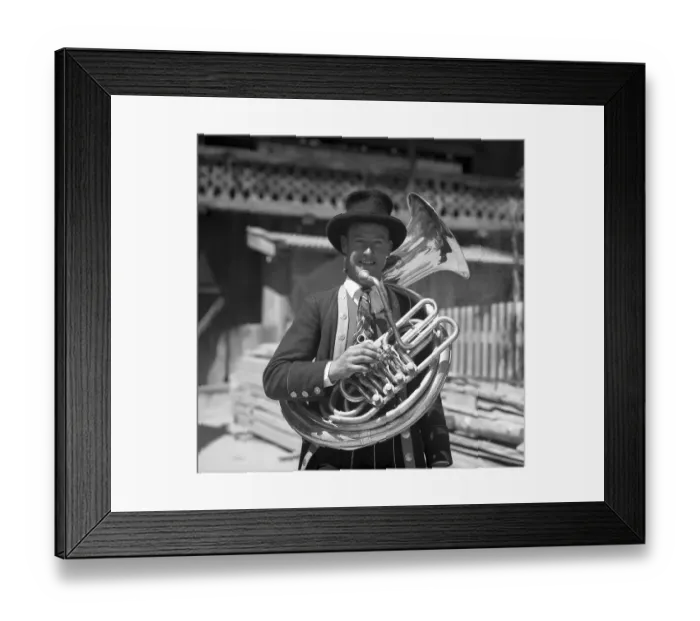 Framed Print : Folk music, brass instrument, ca Framed Print : Folk music, brass instrument, ca