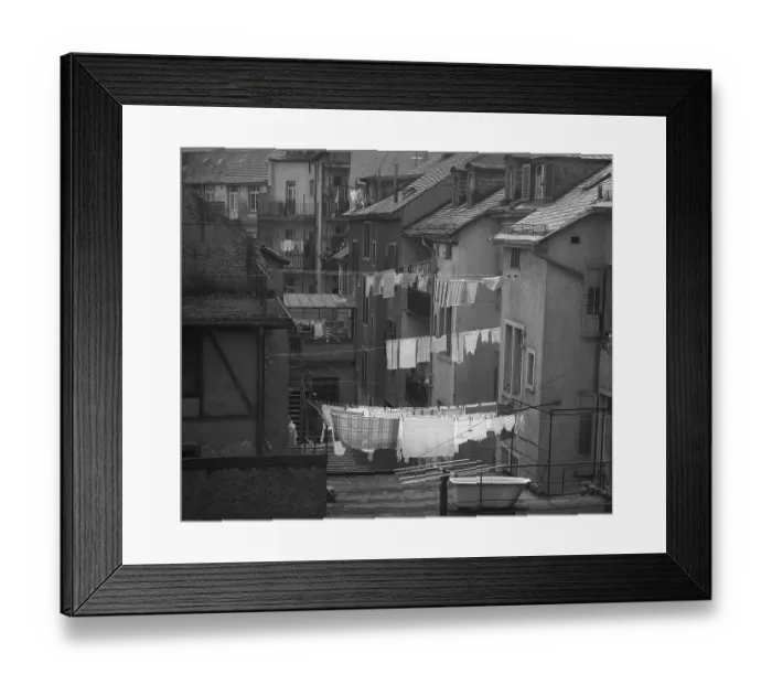 Framed Print : Clothes lines in the city centre of Freiburg