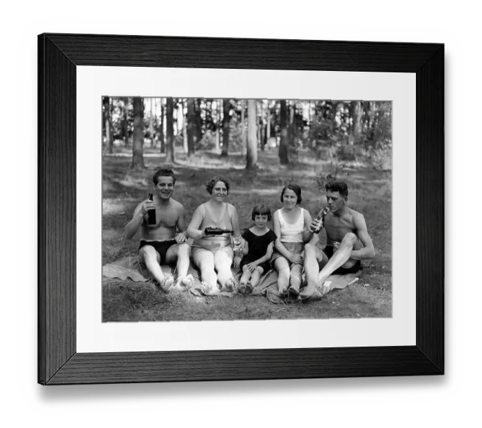 Framed Print : Picnic c. 1930, exact place unknown