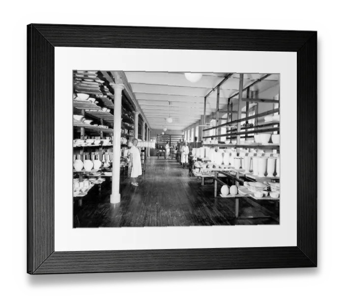 Framed Print : Porcelain factory ca. 1930, exact place unknown