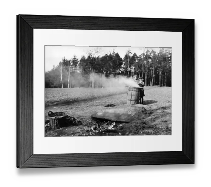 Framed Print : Potato fire on the field ca. 1930 Framed Print : Potato fire on the field ca. 1930