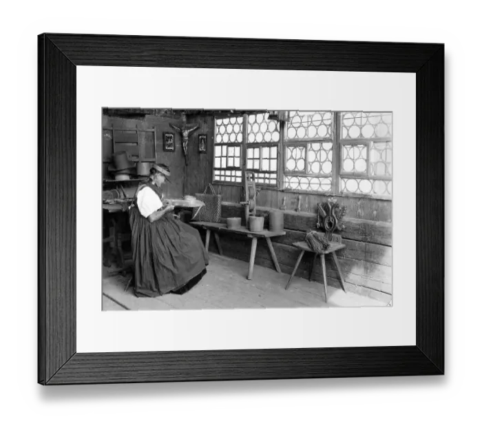 Framed Print : Farmer's wife weaves c. 1930 Framed Print : Farmer's wife weaves c. 1930