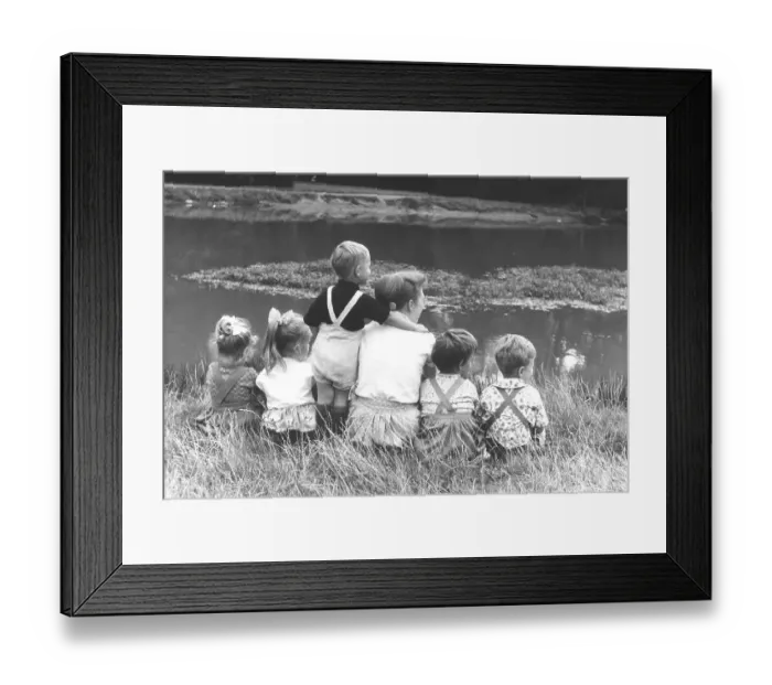 Framed Print : Mother with 5 children, ca. 1955