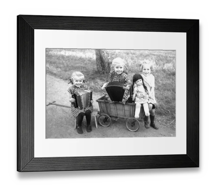 Framed Print : 2 girls playing accordion, 1945, ca