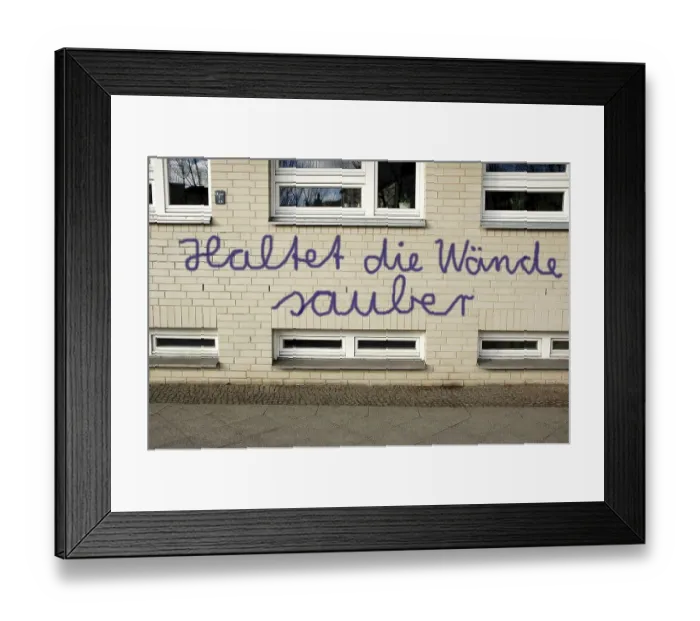 Framed Print : Graffiti, Keeps the walls clean