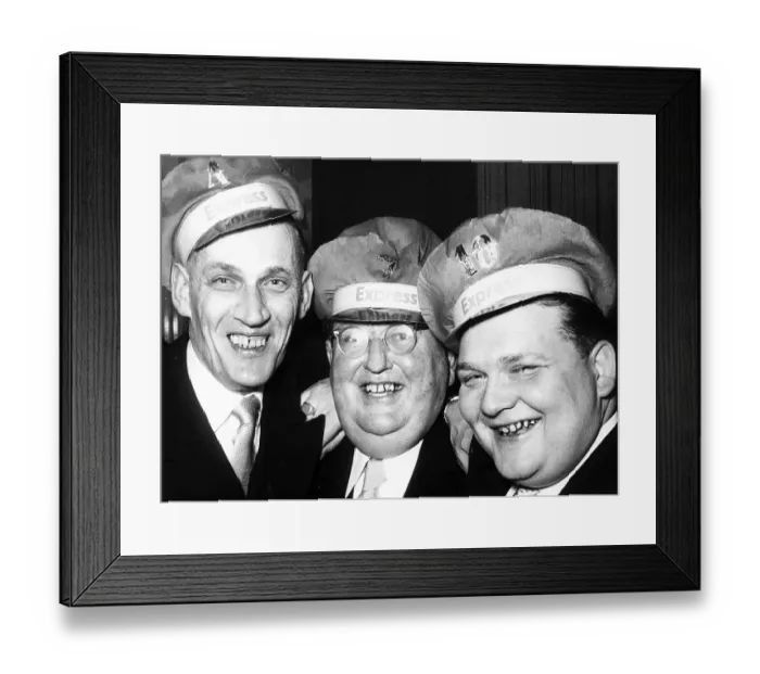 Framed Print : Three men laughing, 1950s, exact place unknown Framed Print : Three men laughing, 1950s, exact place unknown