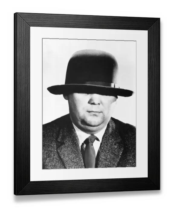 Framed Print : Man with hat over his eyes, ca