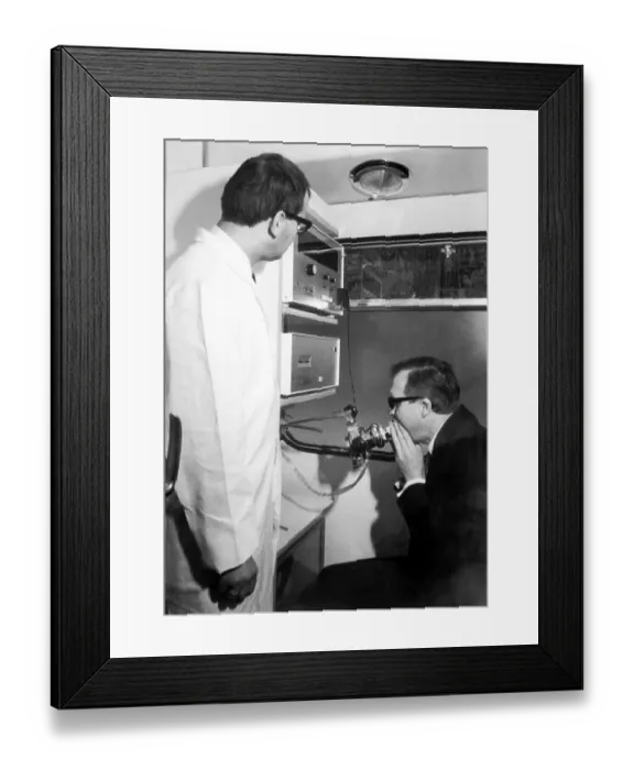 Framed Print : Lung test by a doctor, approx. 1960s