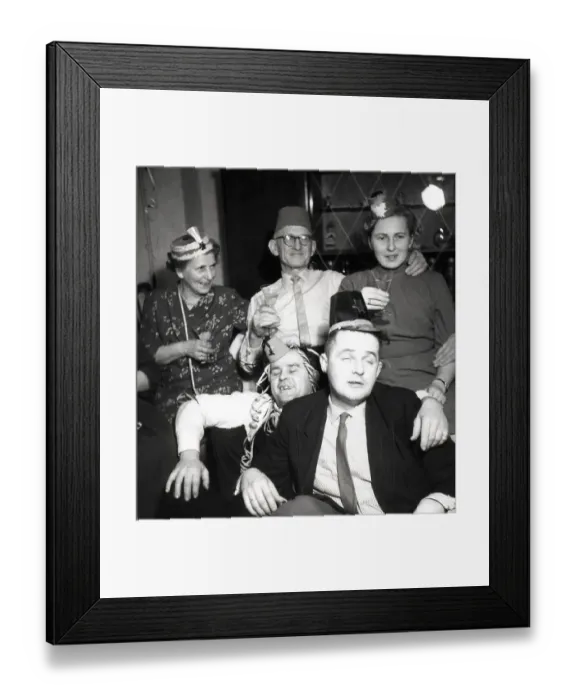Framed Print : New Year's Eve party, 1950s, ca Framed Print : New Year's Eve party, 1950s, ca