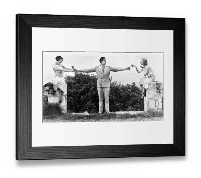 Framed Print : A man with two lovers, 1920s, Germany, Europe Framed Print : A man with two lovers, 1920s, Germany, Europe
