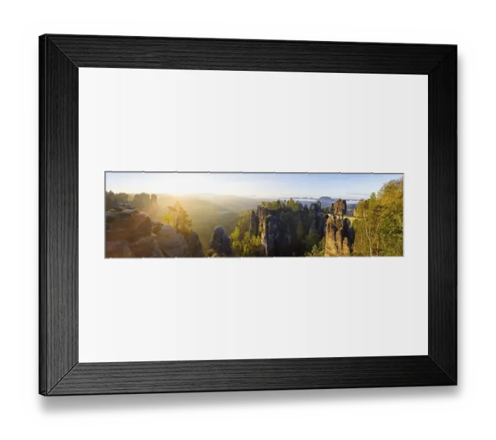 Framed Print : Sunrise in Saxon Switzerland, Rathen Framed Print : Sunrise in Saxon Switzerland, Rathen