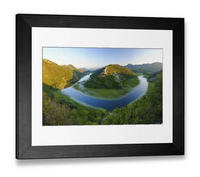 Framed Print : River bend of the river Rijeka Crnojevica in the evening light Framed Print : River bend of the river Rijeka Crnojevica in the evening light