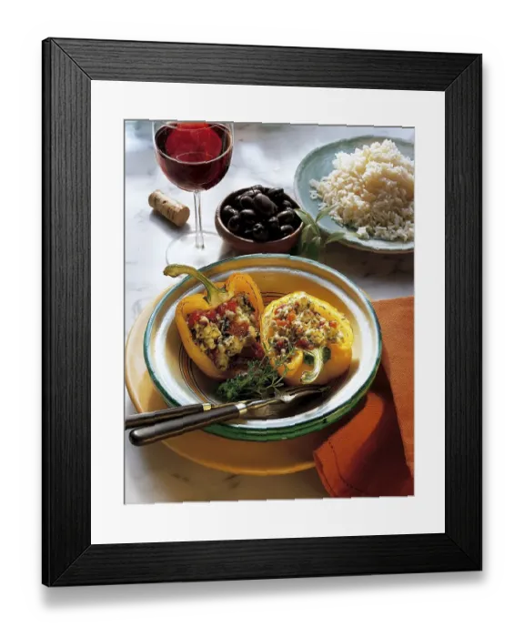 Framed Print : Stuffed peppers with goat's cheese