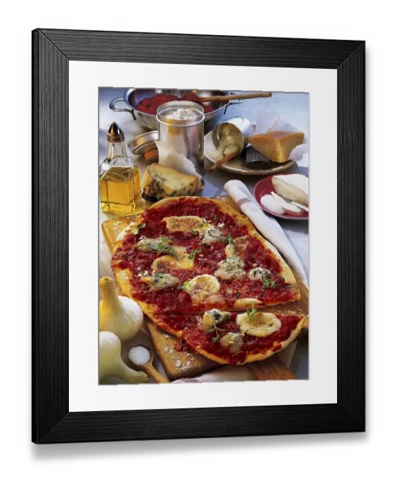 Framed Print : Pizza with five cheeses, Italy, Europe
