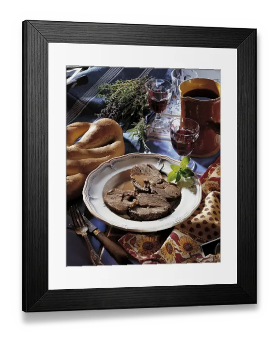 Framed Print : Gigot with herbs, France, Europe Framed Print : Gigot with herbs, France, Europe