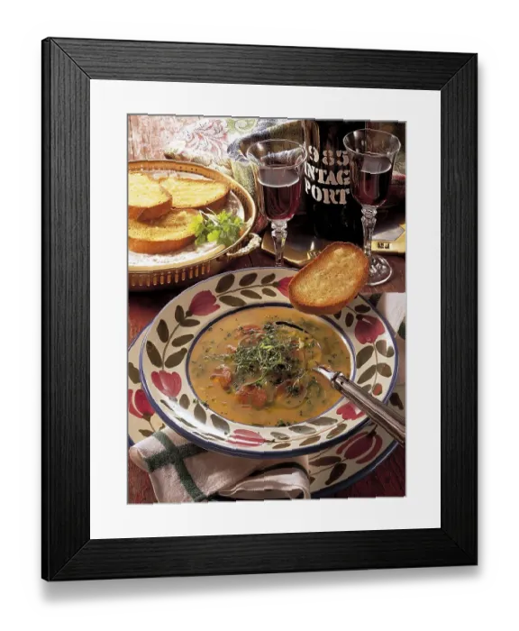 Framed Print : Green soup with chorizo, Portugal, Europe